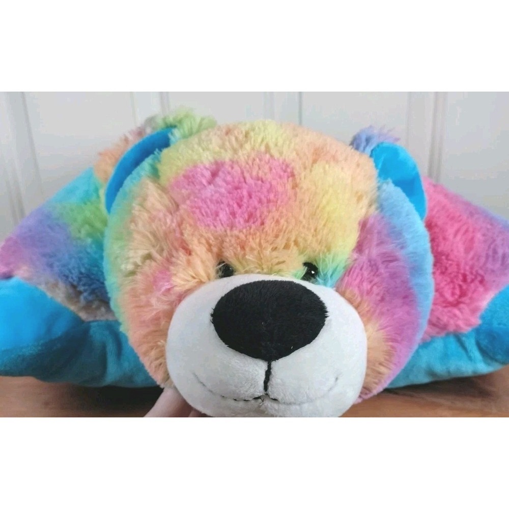 Pillow Pets Rainbow‎ Tie Dye Bear Plush 18" Stuffed Animal Toy 2012 Vintage Rare